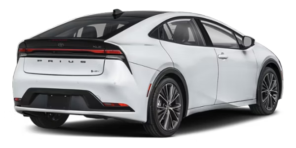 2026 toyota prius in white back view