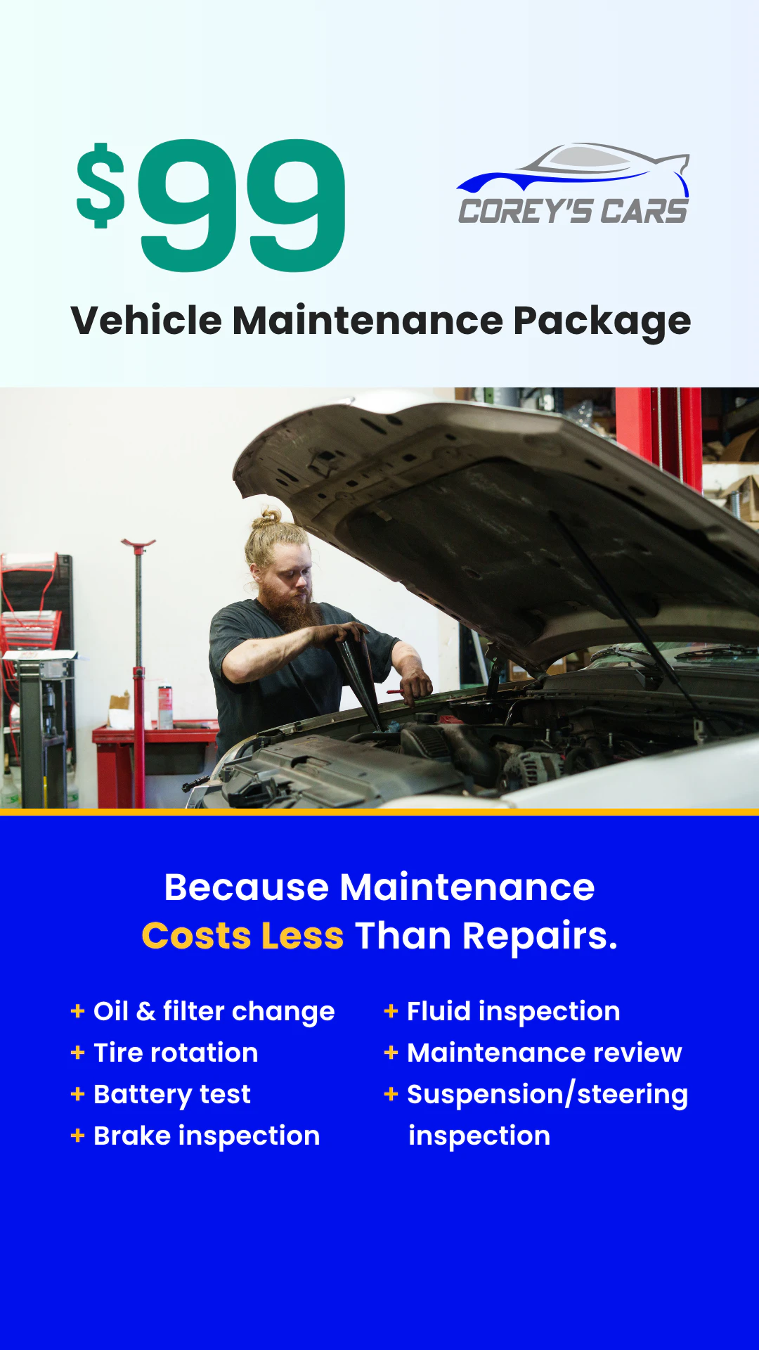 $99 Maintenance Banner