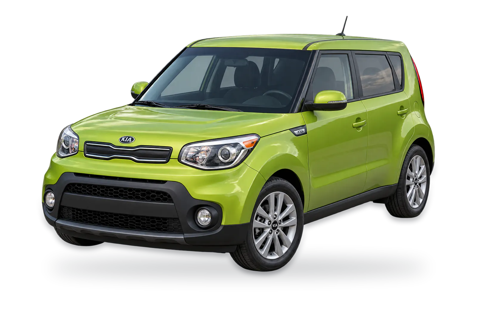 Lime green Kia Soul