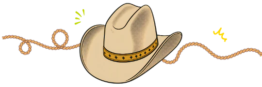 Cowboy hat and ropes