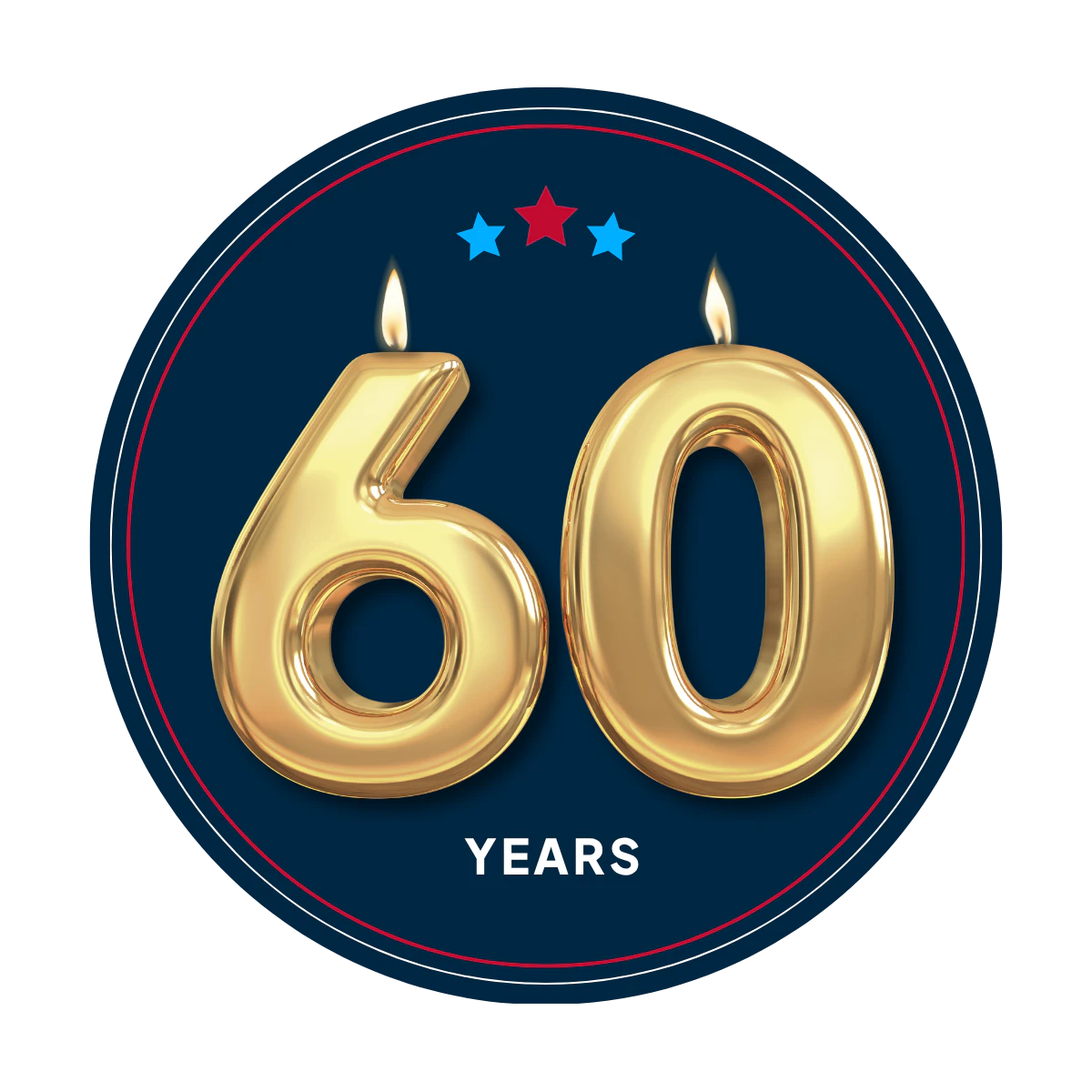 60 years candle graphic