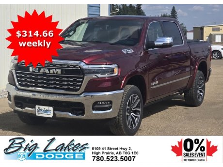 2025 Ram 1500 Limited Crew Cab 4x4 Short Box-Panoramic Sunroof-Tonneau 