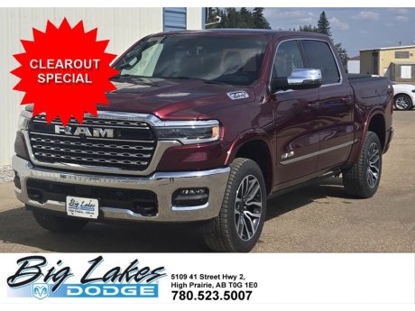 2025 Ram 1500 Limited Crew Cab 4x4 Short Box-Panoramic Sunroof-Tonneau 