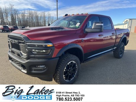 2026 Ram 2500 Rebel-Diesel-Heated Leather Seats-Sport Hood-5th Wheel Prep 