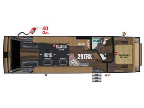 2025 Outdoors RV TRAIL SERIES MTN TRX 29TRX  Toy Hauler (Travel Trailer)