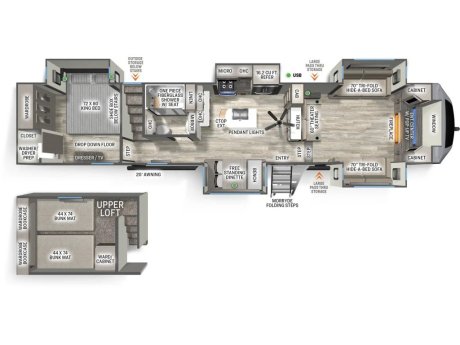 2025 Forest River Sandpiper 3990 FL  Fifth Wheel