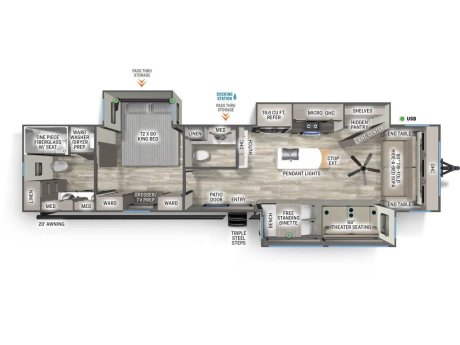 2026 Forest River Sandpiper 389HBFL  Destination Trailer