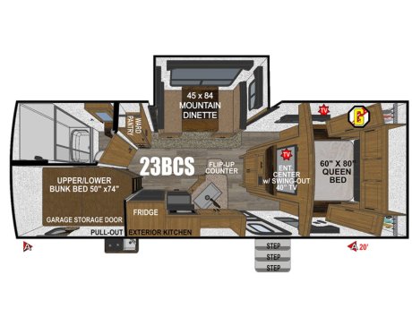 2026 Outdoors RV Back Country Mtn Trx 23BCS  Travel Trailer