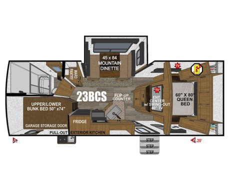 2026 Outdoors RV Back Country Mtn Trx 23BCS  Travel Trailer