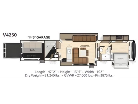 2026 AXIOM VENDETTA V4250  Toy Hauler