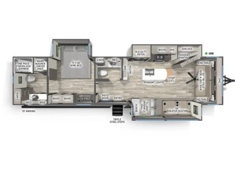 2027 Forest River Sandpiper 389HBFL  Destination Trailer