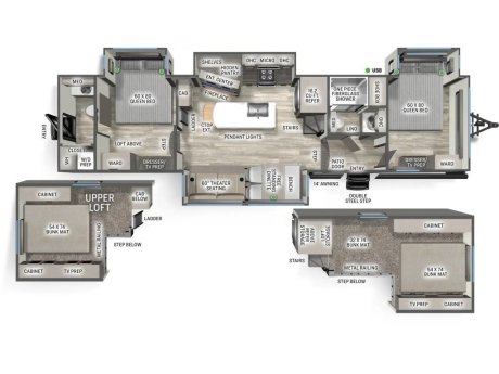 2027 Forest River Sandpiper 41DUPLEX  Destination Trailer