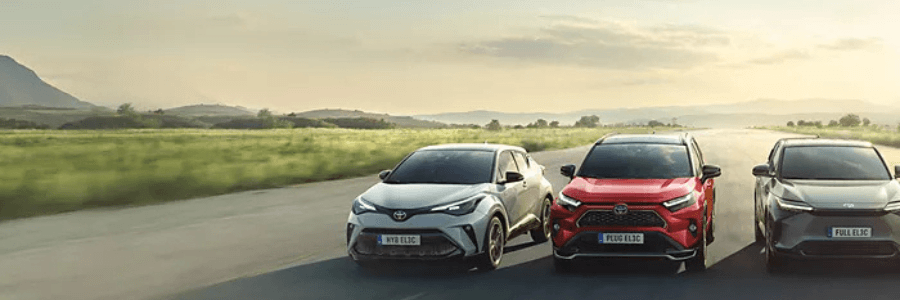 toyota models on open road