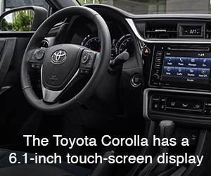 The Toyota Corolla has a 6.1-inch touch-screen display