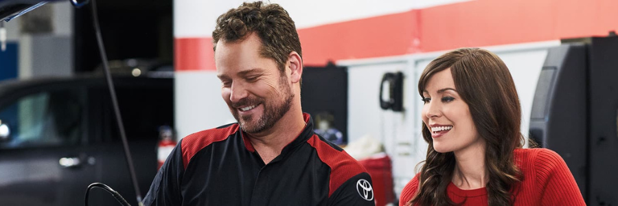 toyota service technician and customer