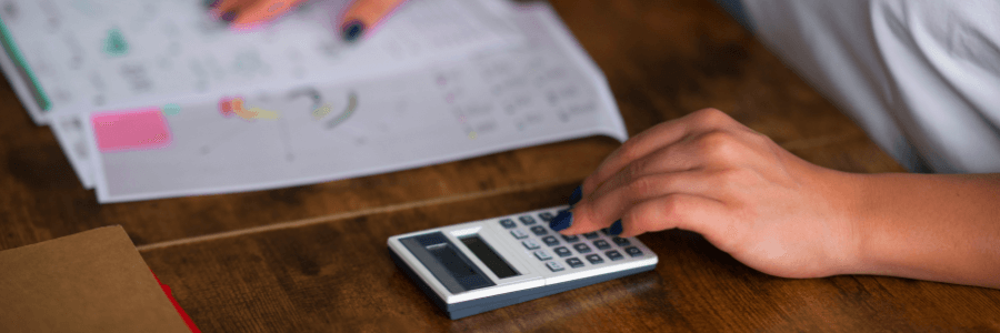 woman using a calculator