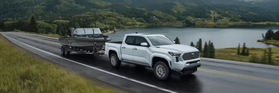 toyota truck towing a boat