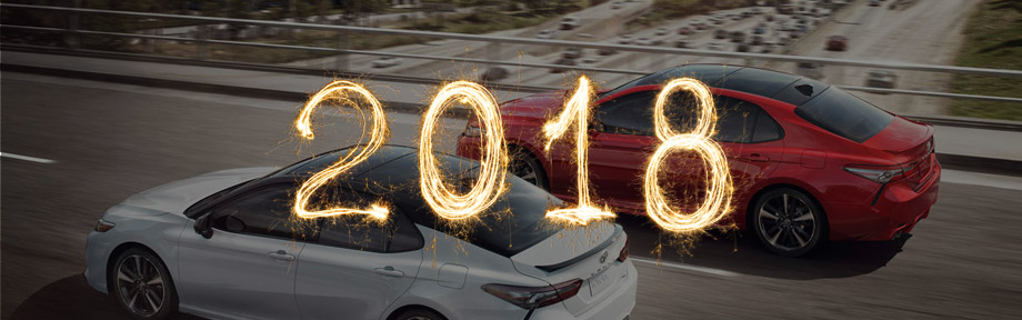 2018 with Toyotas on the highway