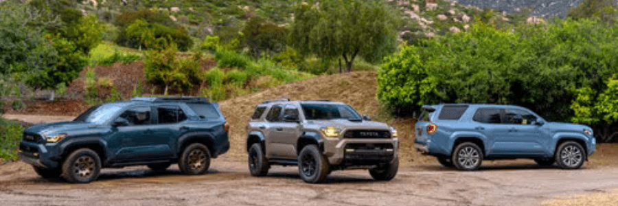 Featured Image Toyota RAV4, Highlander, and 4Runner against nature backdrop