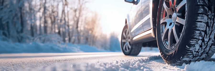 toyota vehicle tires in the snow