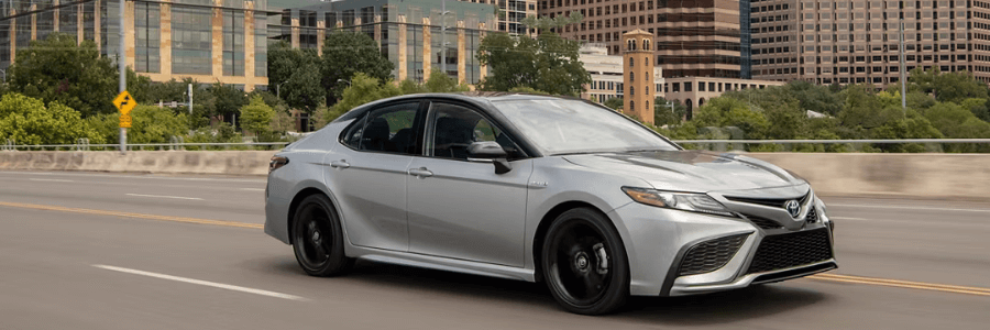 silver camry on the freeway