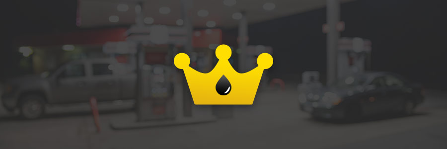 blurred image of gas station with crown icon
