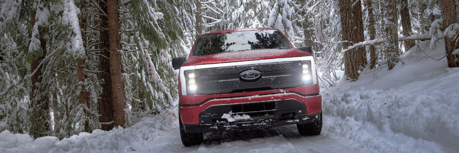 ford truck in the winter snow