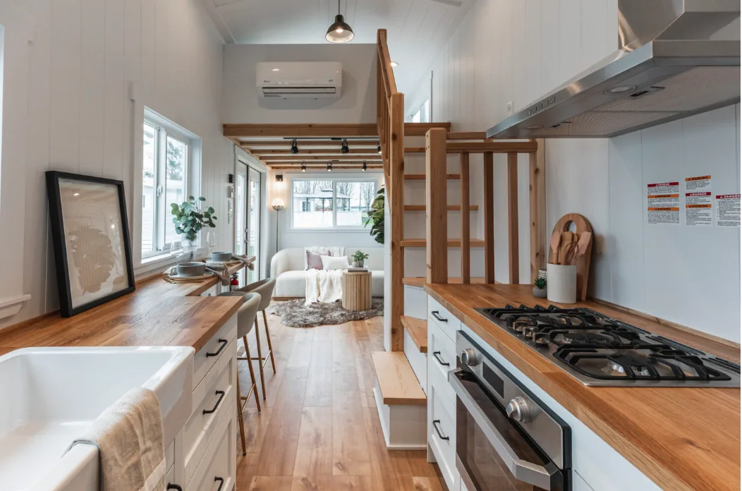 mint tiny home interior
