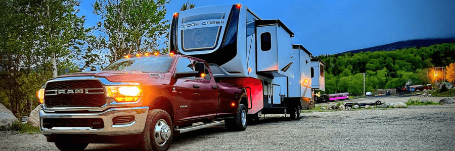 ram towing Cedar Creek RV