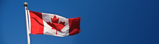 Canada flag on poll