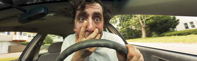 Man stressed out while driving