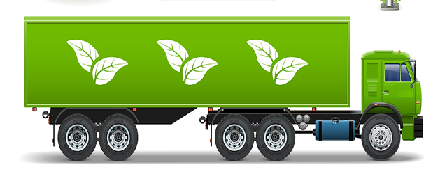 Truck with eco friendly paint design