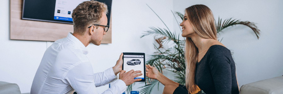 woman at a dealership