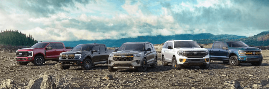 Featured Image 2026 Ford lineup against mountain backdrop