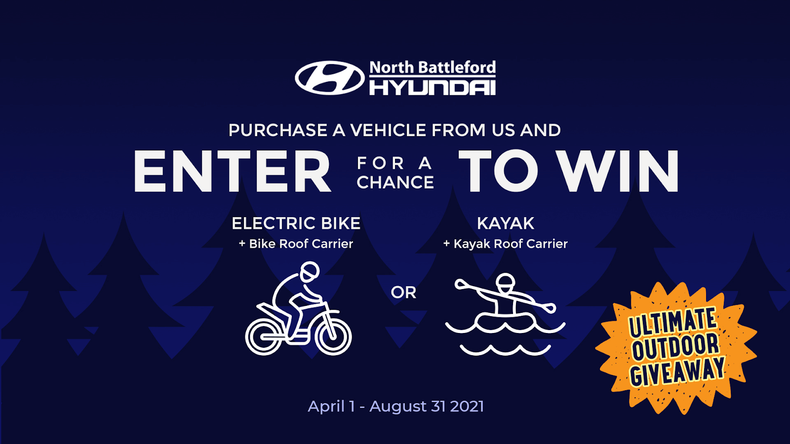 Prizes listed during a Hyundai giveaway