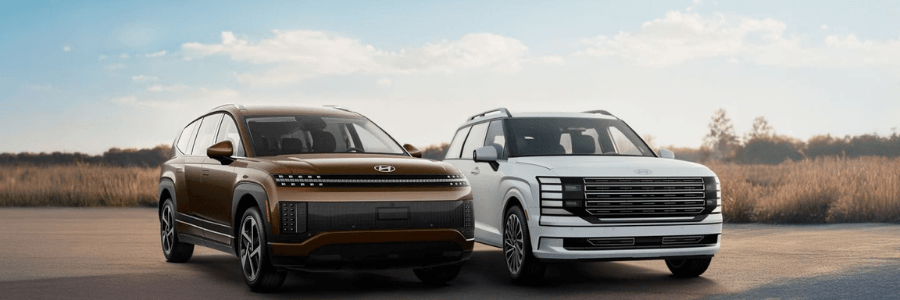 2026 palisade and ioniq 9 against nature backdrop