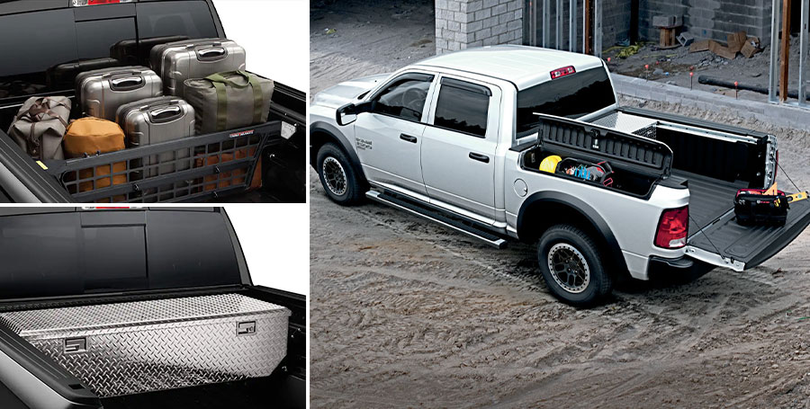 RAM 1500 Accessories - Cargo Bed Divider and Sliding Toolbox