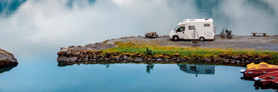 RV Parked by water