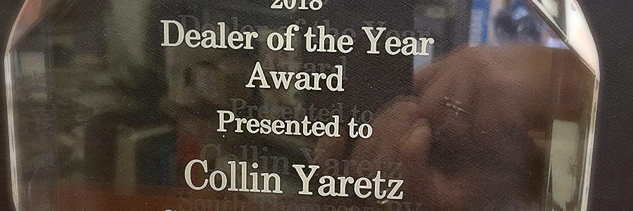 2018 Dealer of the year award