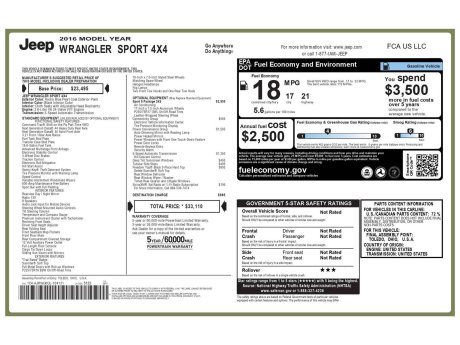 2016 Jeep Wrangler Sport 