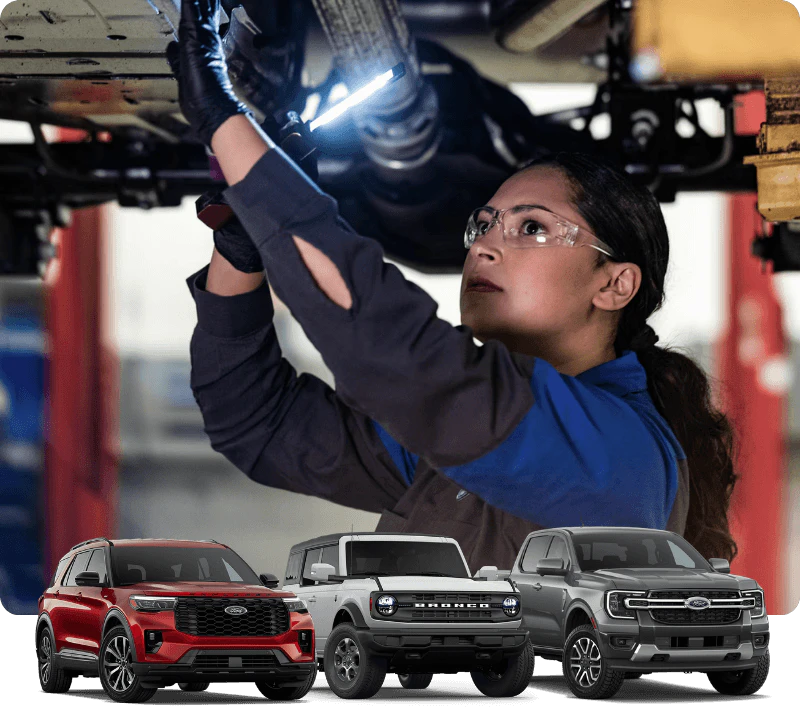 Ford certified technician checking a vehicle