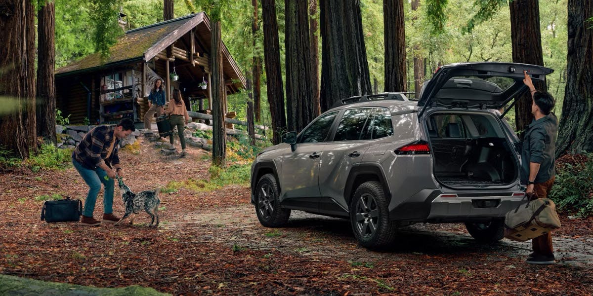 a family on vacation with their toyota rav4