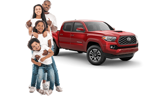 family test driving toyota