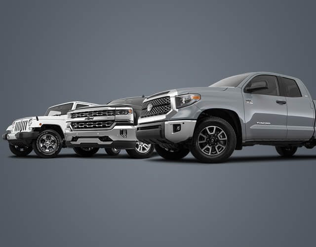 Toyota Tundra, Chevrolet Silverado and the Jeep Wrangler Unlimited at Nelson Toyota