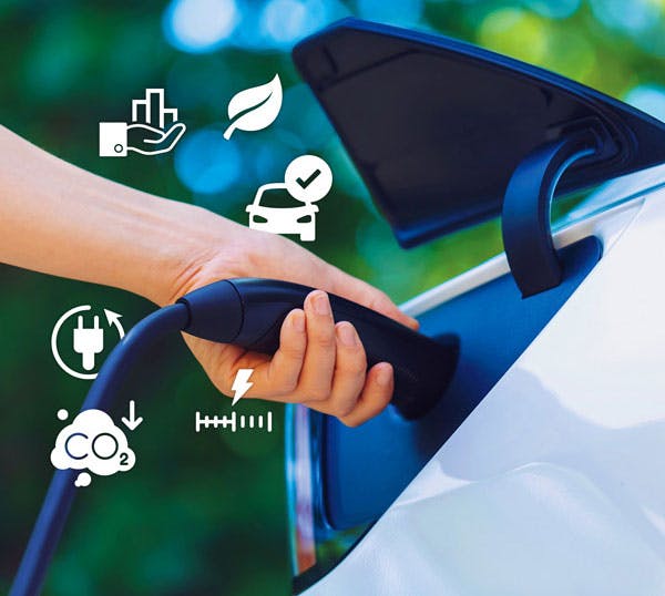 electric vehicle in charging station