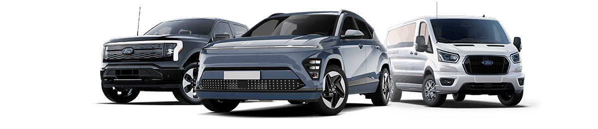 image of 3 electric vehicles lined up