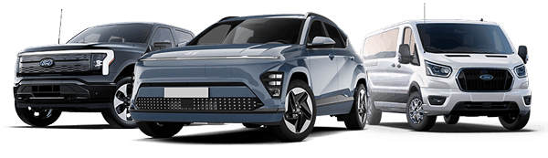 image of 3 electric vehicles lined up