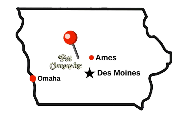 map image pointing out pat clemons