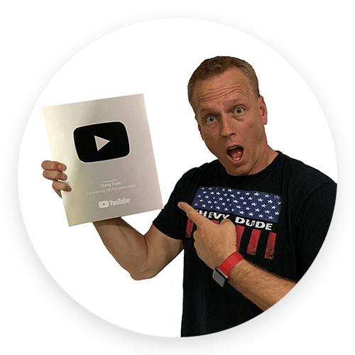 Mike Davenport holding up youtube award
