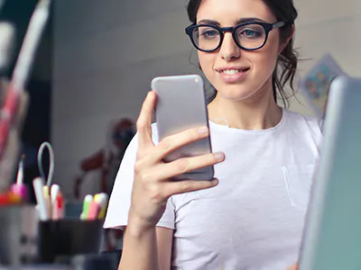 woman using her mobile phone